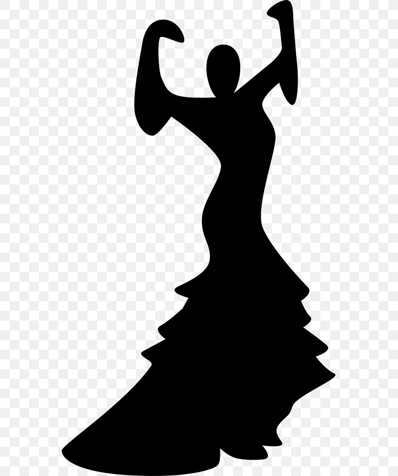 Dance Flamenco Silhouette Female, PNG, 565x980px, Dance, Artwork, Black And White, Dress, Female Download Free