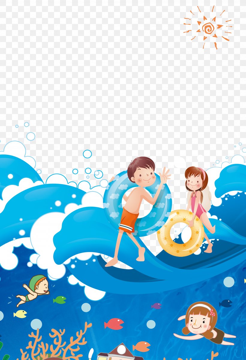 Swimming Poster Cartoon, PNG, 2000x2928px, Swimming, Advertising, Architecture, Area, Art Download Free
