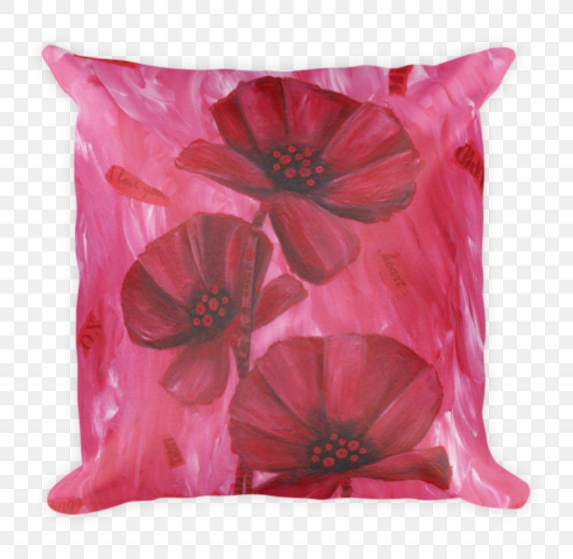 Throw Pillows Work Of Art Canvas, PNG, 800x800px, Pillow, Art, Canvas, Cushion, Flower Download Free