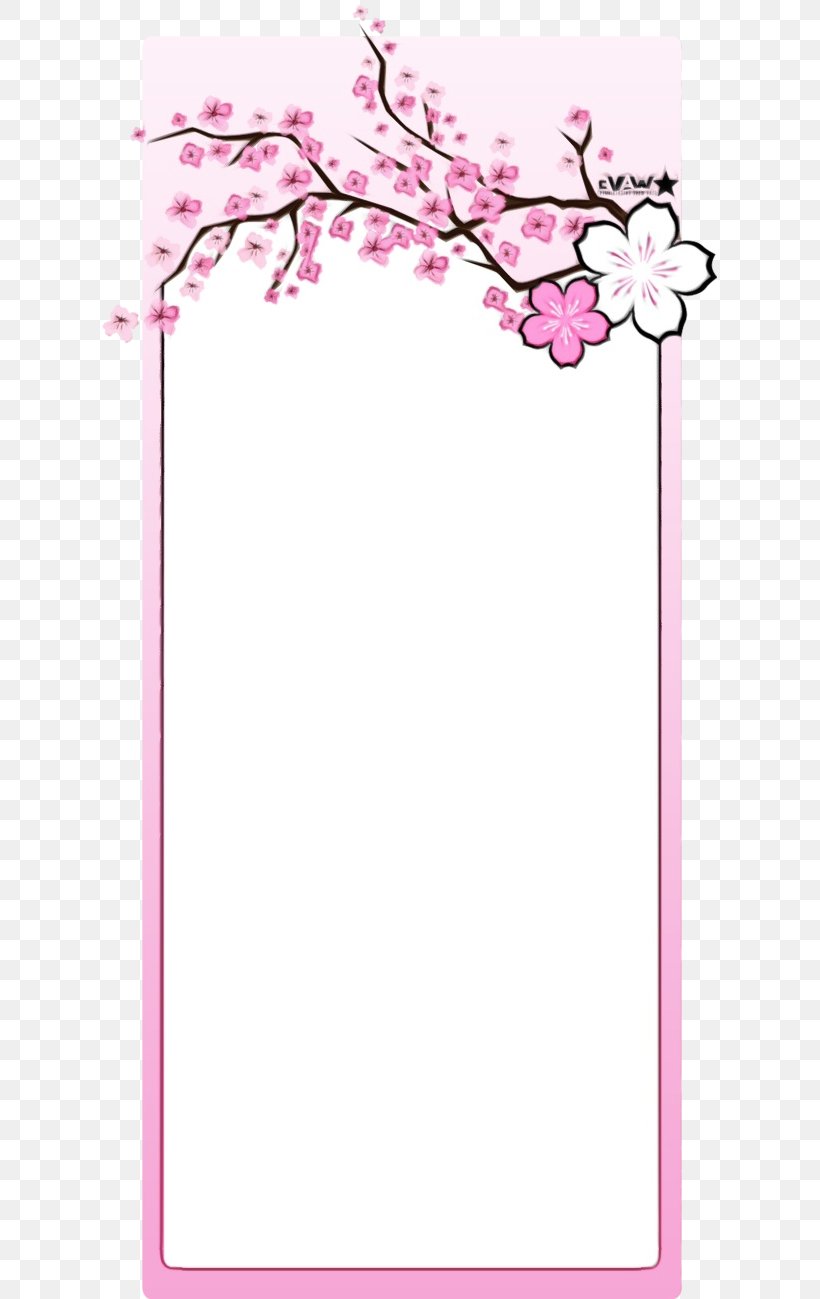 Pink Background Frame, PNG, 615x1299px, Cherry Blossom, Basket, Blossom, Cherries, Cut Flowers Download Free