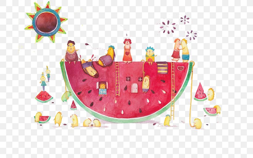 Watermelon Illustrator Illustration, PNG, 700x513px, Watermelon, Child, Fruit, Illustrator, Pink Download Free