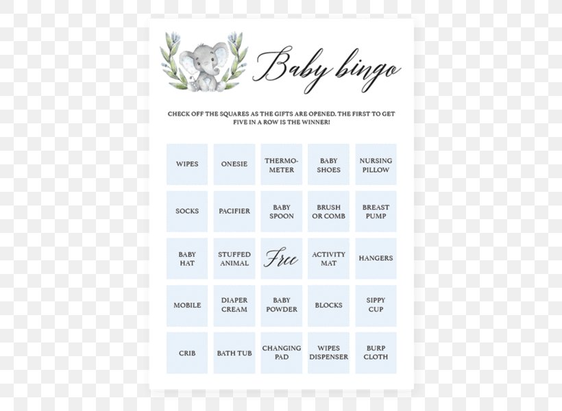 Bingo Card Baby Shower Game Diaper, PNG, 480x600px, Watercolor, Cartoon, Flower, Frame, Heart Download Free