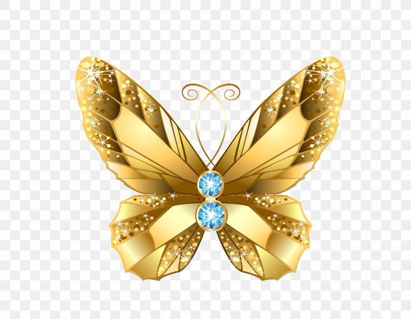 Butterfly Gold Clip Art Download, PNG, 1772x1378px, Butterfly, Body Jewelry, Borboleta, Brooch, Diamond Download Free