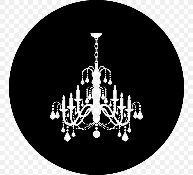 Chandelier Wall Decal Advertising, PNG, 744x744px, Chandelier, Advertising, Black, Black And White, Brand Download Free