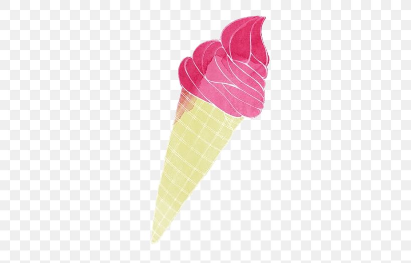 Ice Cream Cone Gelato Strawberry Ice Cream, PNG, 530x525px, Ice Cream, Cream, Drawing, Food, Gelato Download Free