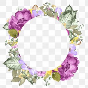 Morning Glory Hydrangea - Watercolor Background Frame PNG