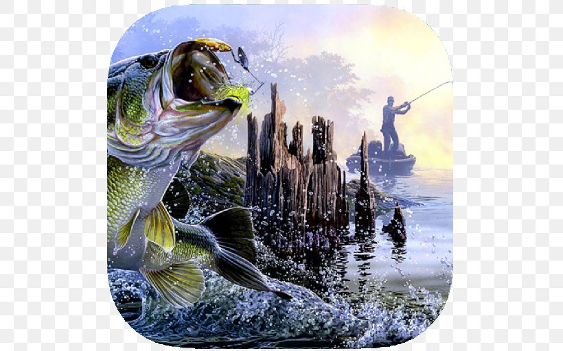 Largemouth Bass Bass Fishing Art Painting, PNG, 512x512px, Largemouth Bass, Art, Artist, Bass, Bass Fishing Download Free