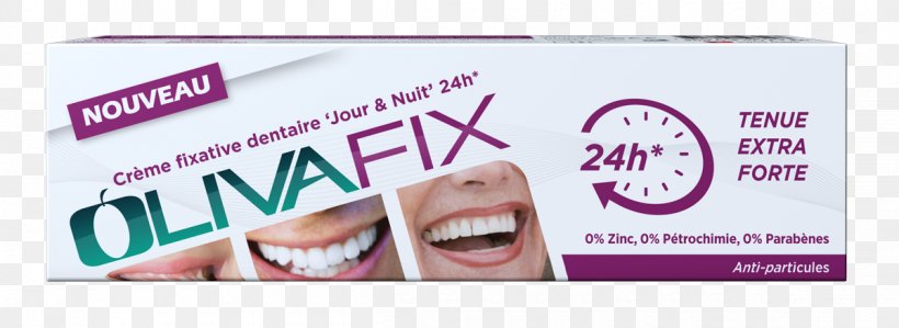 Dentures Tooth OlivaFix 24 Hour 'Day & Night' Denture Adhesive Cream Swiss 40gBNIB English Pkg Prosthesis, PNG, 1200x439px, Dentures, Advertising, Banner, Brand, Candidiasis Download Free
