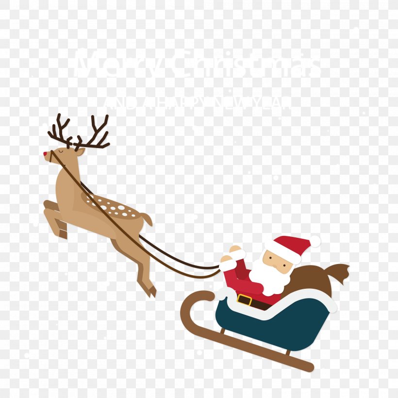 Vector Santa Claus, PNG, 2000x2000px, Reindeer, Antler, Christmas, Clip Art, Deer Download Free