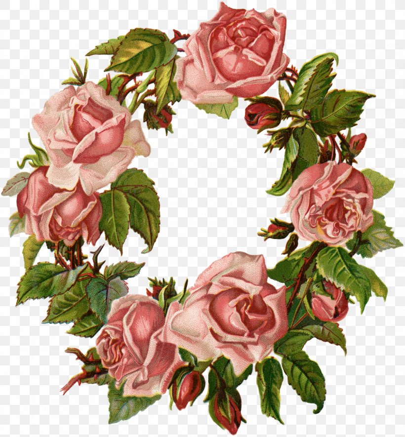 Cut Flowers Wreath Garden Roses Floral Design, PNG, 1667x1800px, Flower, Artificial Flower, Centifolia Roses, Cut Flowers, Drawing Download Free