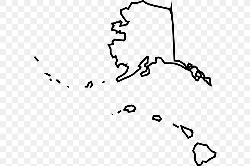 Hawaii Alaska Blank Map Clip Art, PNG, 600x547px, Hawaii, Alaska, Area, Black, Black And White Download Free