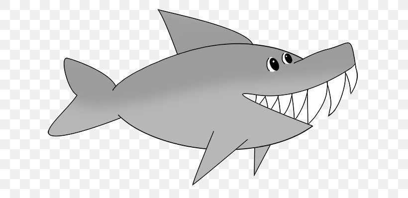 Tiger Shark Cartoon Clip Art, PNG, 650x398px, Tiger Shark, Artwork, Black And White, Cartilaginous Fish, Cartoon Download Free