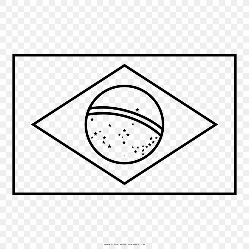 Flag Of Brazil National Flag, PNG, 1000x1000px, Brazil, Area, Black, Black And White, Coloring Book Download Free