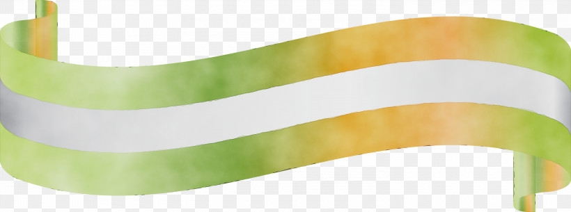 Green Yellow White Line Ribbon, PNG, 3000x1117px, Ribbon, Beige, Green, Line, Paint Download Free