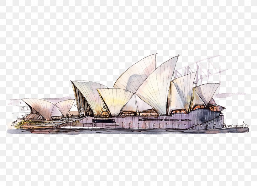 Sydney Opera House City Of Sydney Metropolitan Opera Watercolor Painting Poster, PNG, 1100x800px, Sydney Opera House, Art, Australia, Baltimore Clipper, Barque Download Free