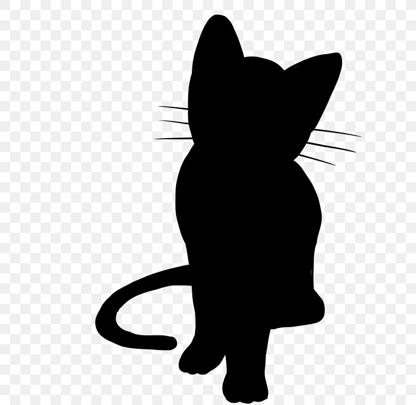 Black Cat Kitten Domestic Short-haired Cat Whiskers Silhouette, PNG, 800x800px, Black Cat, Black, Black And White, Carnivoran, Cat Download Free