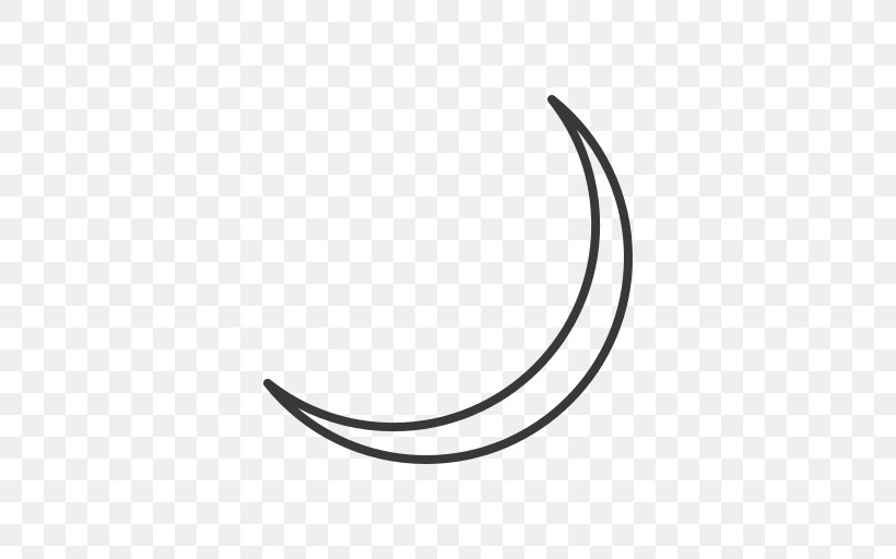 Crescent Line White, PNG, 512x512px, Crescent, Black And White, Symbol, White Download Free