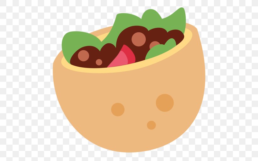 Falafel Emoji Doner Kebab Shawarma Gyro, PNG, 512x512px, Falafel, Android Nougat, Cuisine, Dish, Doner Kebab Download Free