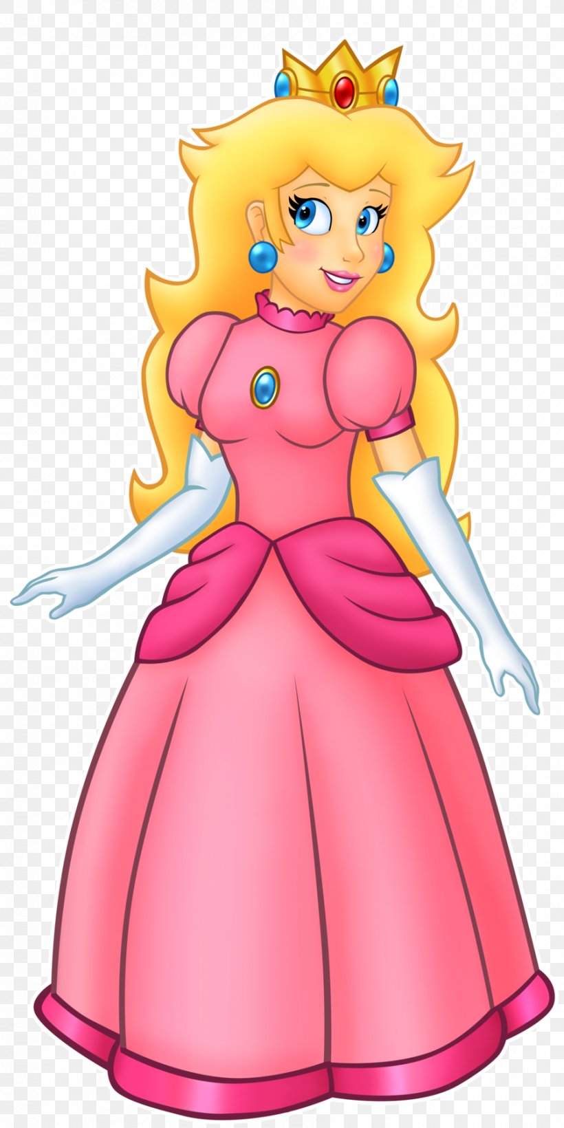 Super Princess Peach Super Mario Bros., PNG, 900x1800px, Princess Peach, Art, Cartoon, Doll, Drawing Download Free