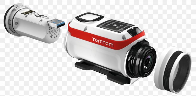 Action Camera 4K Resolution GPS Navigation Systems TomTom, PNG, 3000x1476px, 4k Resolution, Action Camera, Battery, Camera, Camera Accessory Download Free