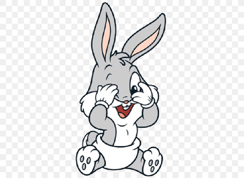 Easter Bunny Bugs Bunny Rabbit Baby Bunnies Clip Art, PNG, 600x600px, Easter Bunny, Area, Art, Baby Bunnies, Black And White Download Free
