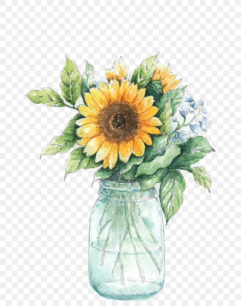 Common Sunflower Vase Painting, PNG, 800x1040px, Common Sunflower, Artificial Flower, Centrepiece, Cut Flowers, Daisy Family Download Free