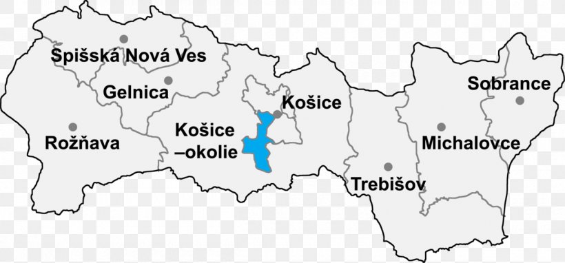 Košice II Zemplín Gelnica Košice-okolie District Regions Of Slovakia, PNG, 1200x560px, Administrative Division, Area, Black And White, Diagram, Gelnica District Download Free