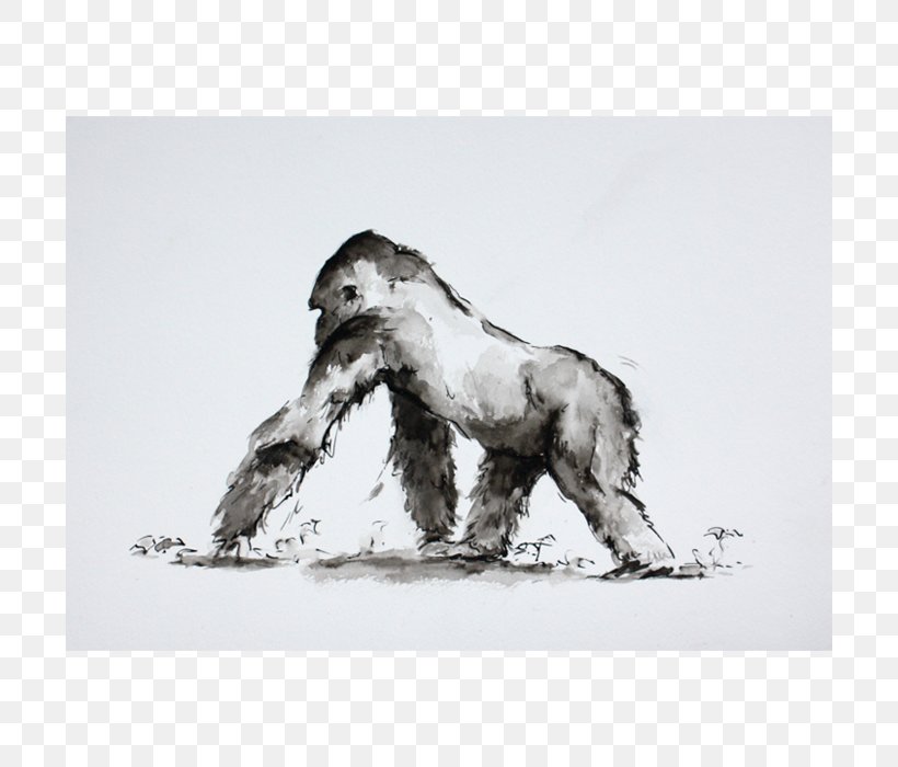 Gorilla Dog Drawing Canidae /m/02csf, PNG, 700x700px, Gorilla, Art, Black And White, Canidae, Carnivoran Download Free