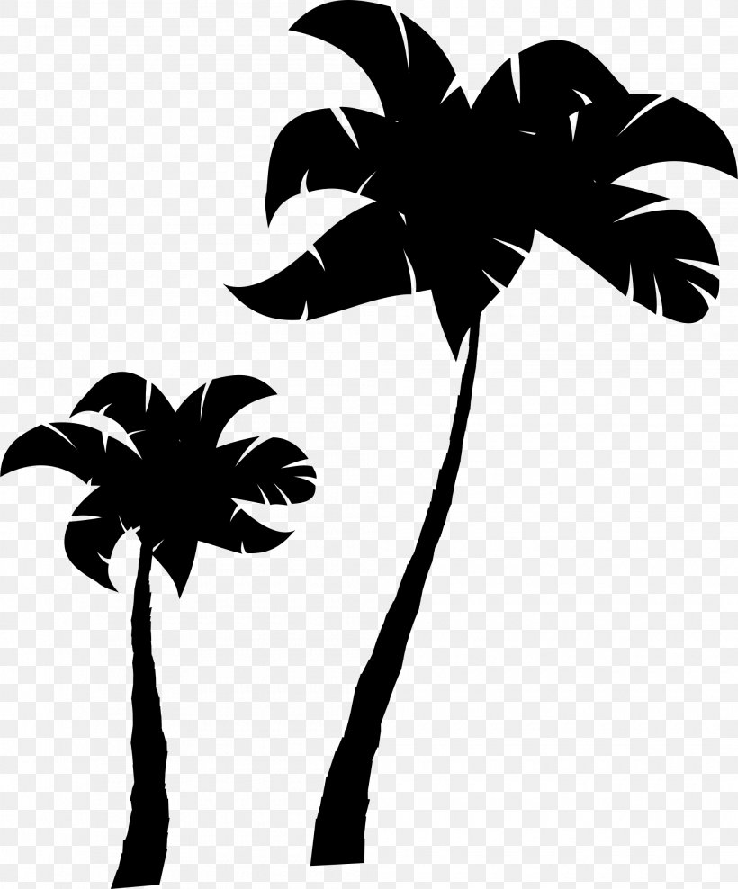 Palm Trees Clip Art Sticker Branch, PNG, 1990x2400px, Palm Trees, Arecales, Blackandwhite, Botany, Branch Download Free