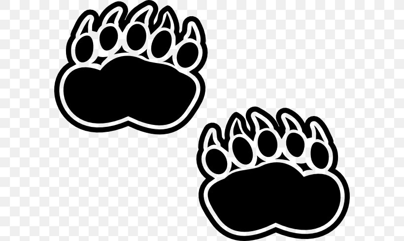 American Black Bear Polar Bear Footprint Clip Art, PNG, 600x490px, Bear, American Black Bear, Animal Track, Black, Black And White Download Free