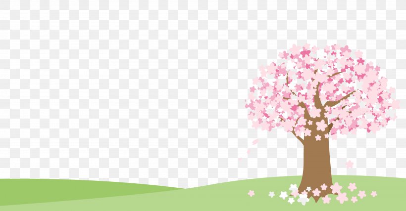 Cherry Blossom Hanami Illustration, PNG, 3840x2004px, Cherry Blossom, Blossom, Floral Design, Flower, Free Software Download Free