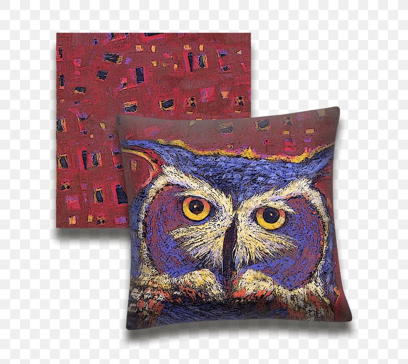 Great Horned Owl Cushion Throw Pillows Art, PNG, 730x730px, Owl, Art, Artist, Bear, Bird Of Prey Download Free