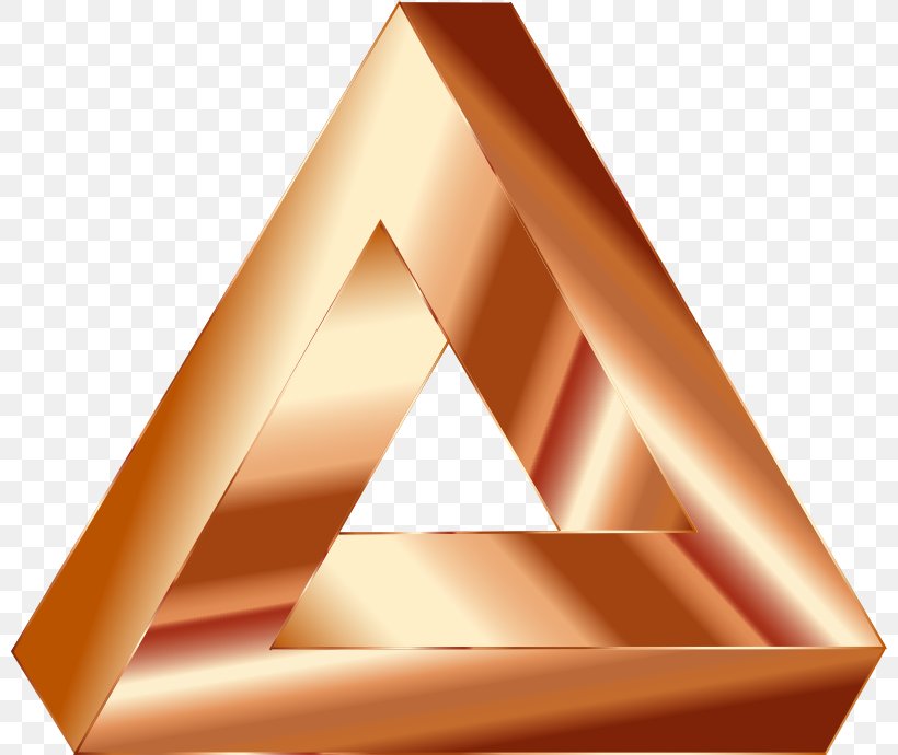 Penrose Triangle Line Golden Triangle, PNG, 800x690px, Penrose Triangle, Copper, Geometry, Golden Triangle, Metal Download Free