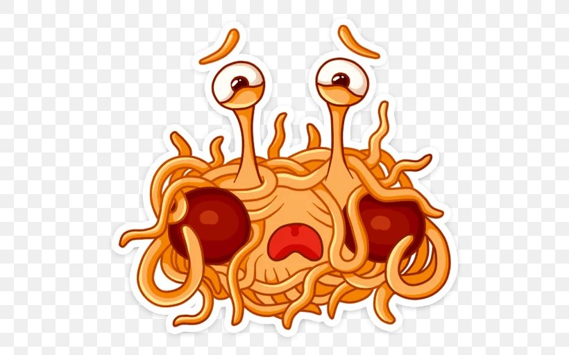 Pastafarianism Sticker Telegram Flying Spaghetti Monster, PNG, 512x512px, Pastafarianism, Artwork, Atheism, Flying Spaghetti Monster, Food Download Free
