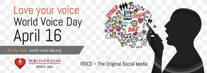 World Voice Day 16 April Human Voice Otorhinolaryngologist Fashion Technology Accelerator, PNG, 842x299px, World Voice Day, Brand, Communication, English, Footwear Download Free