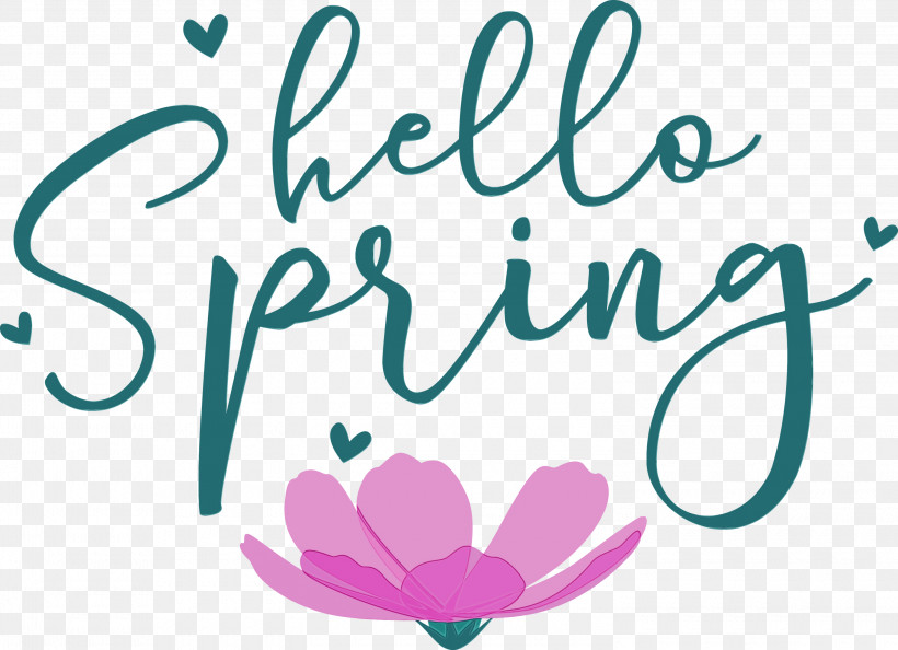 Logo Calligraphy Flower Line Petal, PNG, 3000x2176px, Hello Spring, Calligraphy, Flower, Geometry, Happiness Download Free