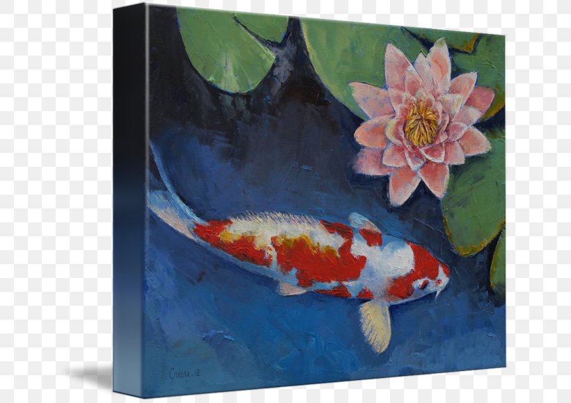 The Water Lily Pond Koi Water Lilies Painting Art, PNG, 650x580px, Water Lily Pond, Art, Artist, Artwork, Canvas Download Free