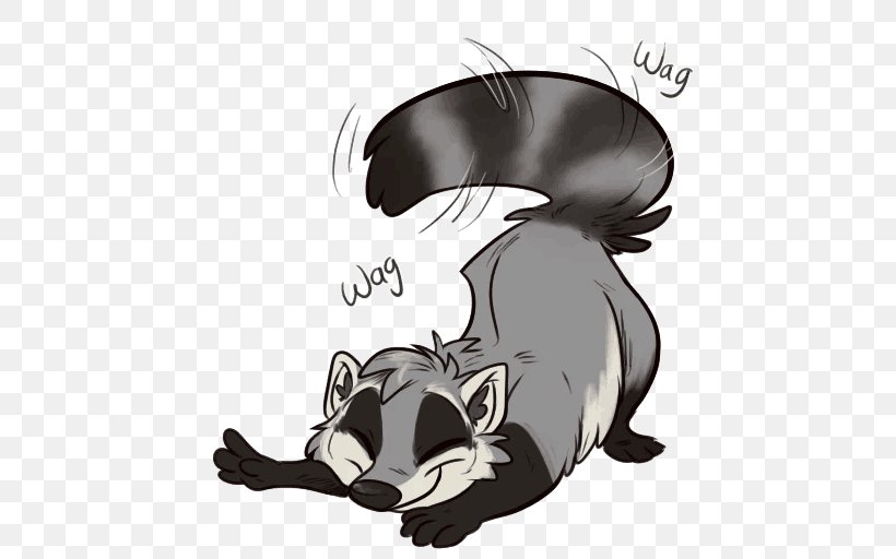 Whiskers Raccoons Sticker Telegram Mammal, PNG, 512x512px, Whiskers, Bear, Black And White, Canidae, Carnivoran Download Free