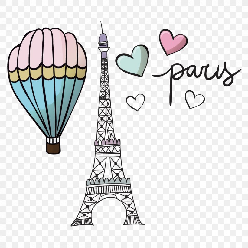 Eiffel Tower Balloon Clip Art, PNG, 1200x1200px, Eiffel Tower, Area, Balloon, Fundal, Hot Air Balloon Download Free