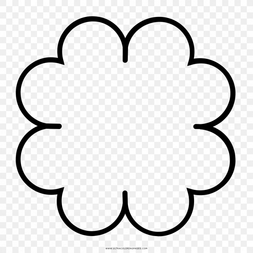 Four-leaf Clover Drawing Coloring Book, PNG, 1000x1000px, Fourleaf Clover, Area, Black, Black And White, Child Download Free