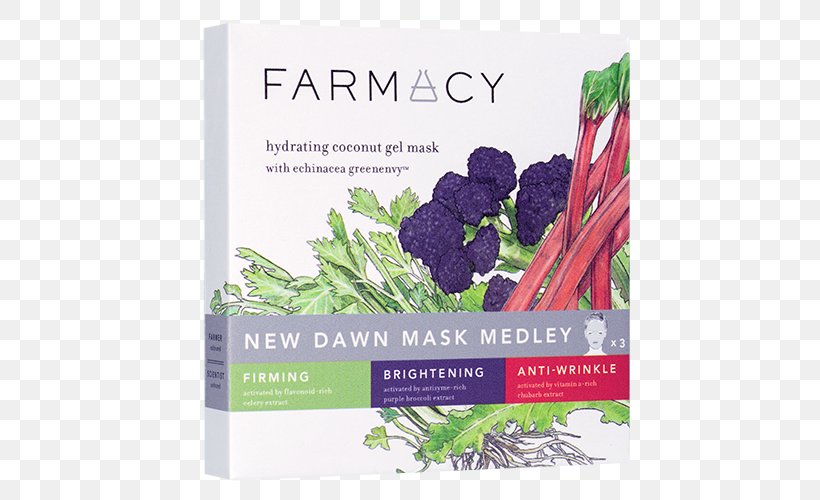 Farmacy BRIGHTENING Coconut Gel Mask Farmacy Honey Potion Antioxidant Renewing And Hydrating Mask The Face Shop Real Nature Face Mask Acai Berry Herb, PNG, 500x500px, Mask, Antiaging Cream, Brand, Face Shop, Food Download Free