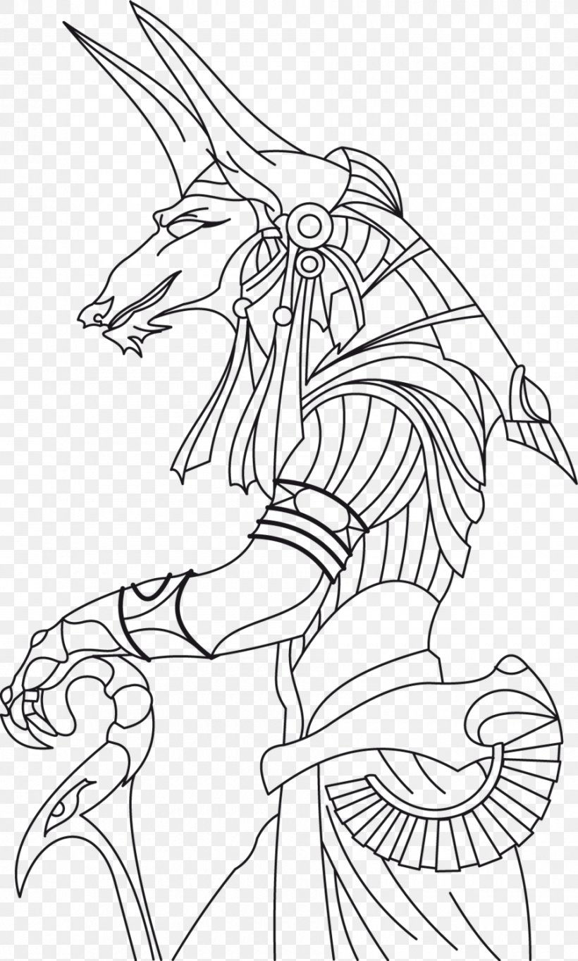 Ancient Egypt Line Art Anubis Drawing, PNG, 900x1496px, Ancient Egypt