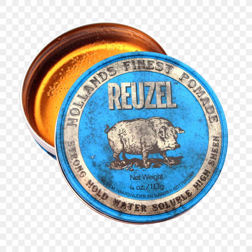 Reuzel Blue Strong Hold High Sheen Pomade Hair Styling Products Hairstyle, PNG, 1080x1080px, Pomade, Badge, Barber, Beard, Coin Download Free