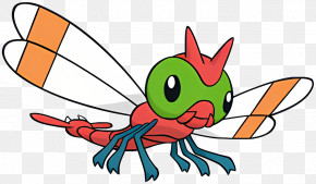 Yanma - Red And Green Dragonfly Illustration PNG