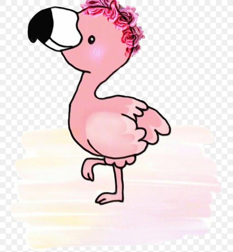Flamingo, PNG, 750x885px, Watercolor, Beak, Bird, Cartoon, Flamingo Download Free