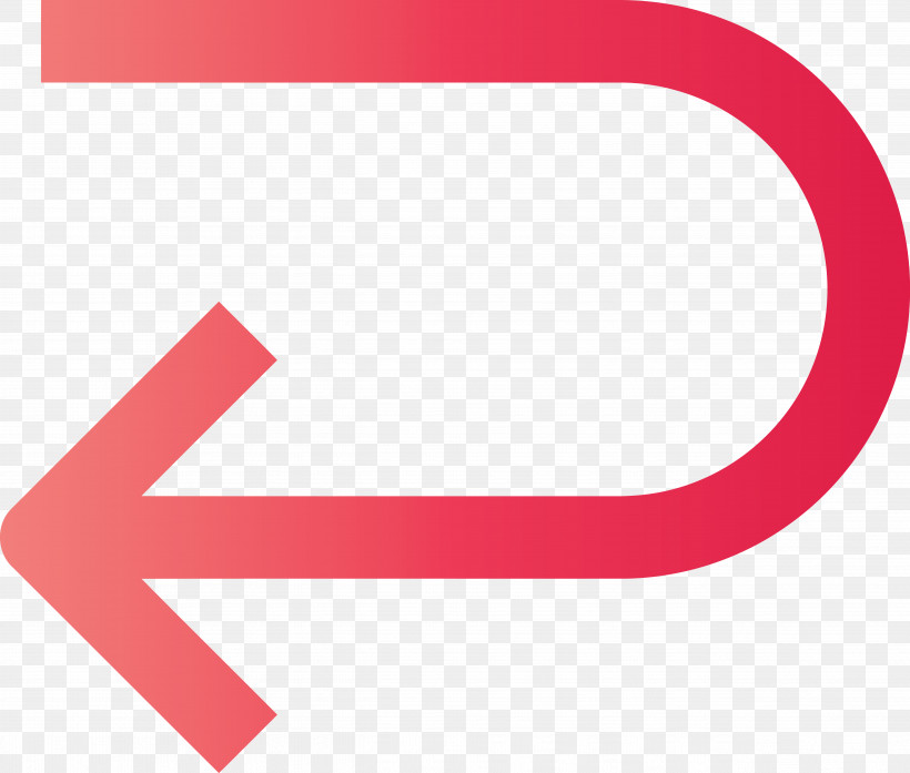 Gradient Red U-shaped Left Arrow, PNG, 5062x4305px, Red, Arrow, Line, Logo, Material Property Download Free