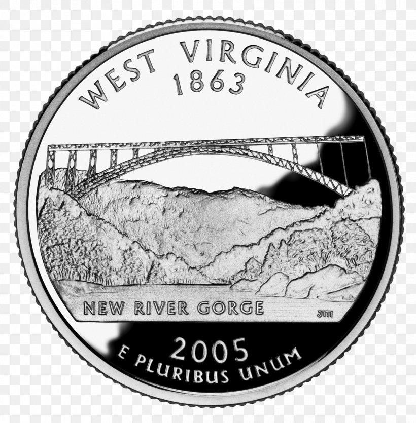 New River Gorge Bridge 50 State Quarters United States Mint Coin, PNG, 1167x1189px, 50 State Quarters, New River Gorge Bridge, Black And White, Cash, Coin Download Free