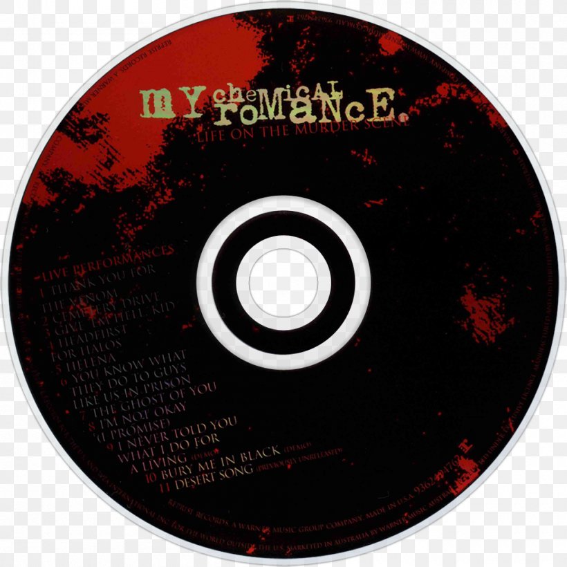 Compact Disc Life On The Murder Scene My Chemical Romance Three Cheers For Sweet Revenge Album, PNG, 1000x1000px, Watercolor, Cartoon, Flower, Frame, Heart Download Free