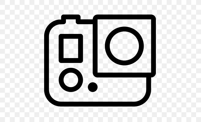 GoPro Video Cameras Clip Art, PNG, 500x500px, Gopro, Area, Black And White, Camera, Computer Font Download Free