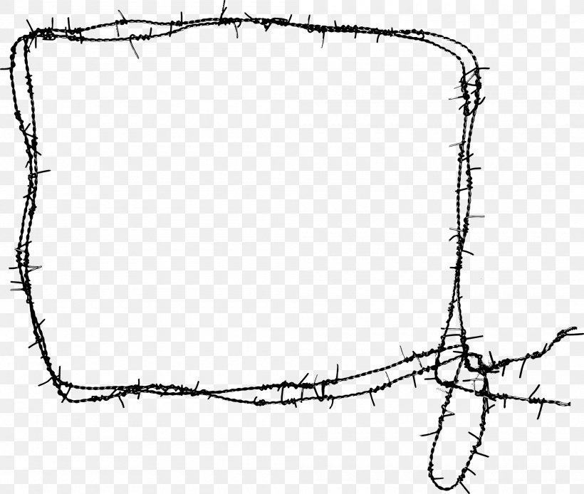 Barbed Wire Picture Frames Fence, PNG, 2000x1695px, Barbed Wire, Area, Barbed Tape, Black And White, Branch Download Free